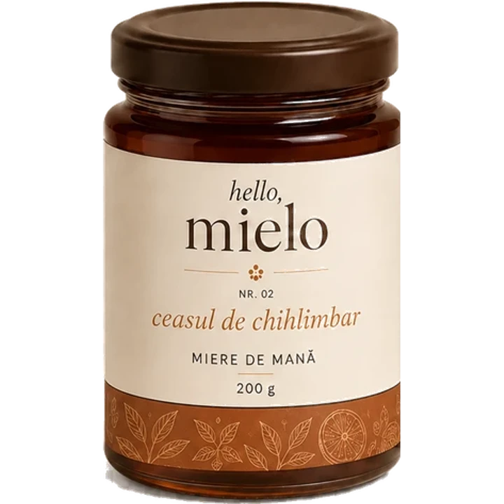 ceasul de chihlimbar — borcan de miere (concept de ambalaj)